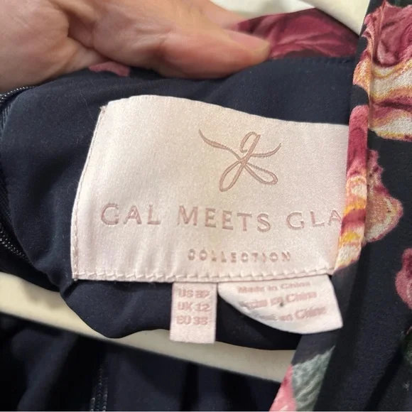 Gal Meets Glam Ashlyn Chiffon Dress Floral Maxi Fit & Flare Size 8 P Petite - Picture 5 of 8